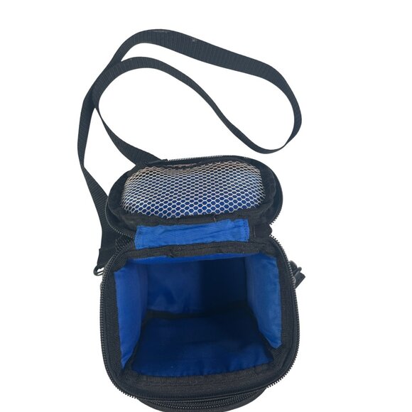 Case Logic Small Black Camera Bag With Adjustable Strap & Blue Trim 14j - Picture 8 of 9